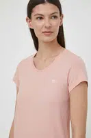 Bavlněné tričko G-Star Raw dámské, růžová barva, D24533-4107