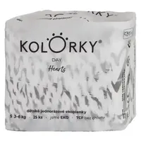 KOLORKY DAY Jednorázové EKO plenky srdce S (3-6 kg) 25 kusů