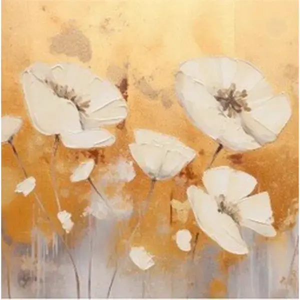 OBRAZ NA KOVU, květiny, 30/30/2 cm