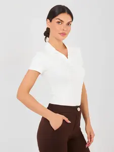 Halenka s krátkým rukávem ecru