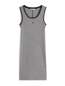 Tommy Jeans Šaty 'ESSENTIAL'  čierna / biela