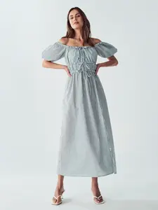 Willa Šaty  smaragdová / biela