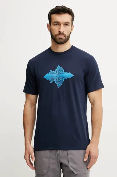 Tričko Helly Hansen SKOG RECYCLED GRAPHIC tmavomodrá barva, s potiskem, 63082