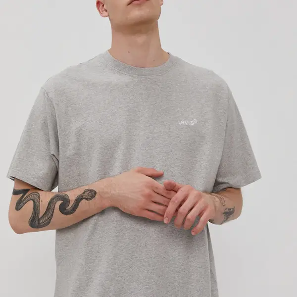 Tričko Levi's pánské, šedá barva, melanžové, A0637.0013-Neutrals