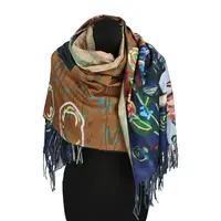 Módní dámská šála Winifre, modro-hnědá