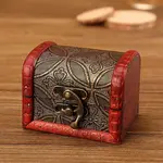 Retro Engraved Wood Jewelry Storage Treasure Boxs with Clasps