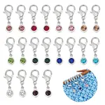 20Pcs 10 Colors Alloy Glass Pendant Stitch Markers