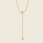 304 Stainless Steel Pave Clear Cubic Zirconia Flower Tassel Y Necklaces for Women