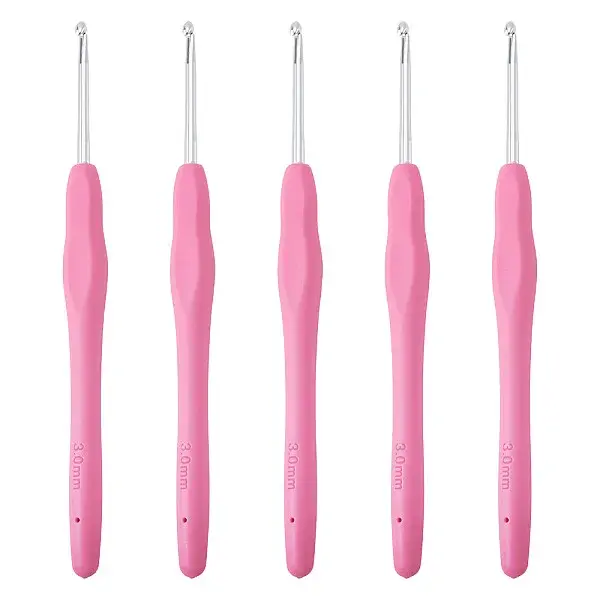 TPR Handle Aluminum Crochet Hook Needles