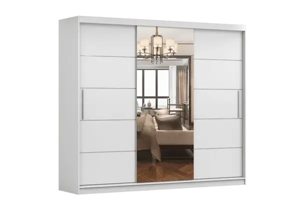 Šatní skříň Alba I - zrcadlo Barva korpusu: Bílá, Dveře: Bílé