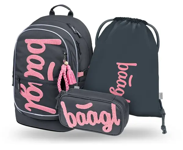 Baagl Školní set Core Logo růžový