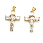 Brass Micro Pave Clear Cubic Zirconia Pendants