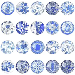 50Pcs Printed Glass Cabochons