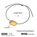 304 Stainless Steel Bean Pendant Adjustable Black Waxed Cord Necklaces for Women