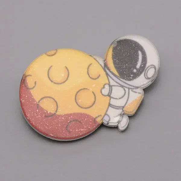 Astronaut with Planet Star Acrylic Brooch for Backpack Clothes