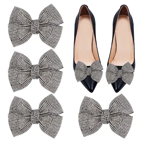 4Pcs Rhinestone Shoe Buckle Clips