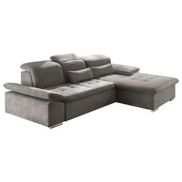 MID.YOU ROHOVÁ SEDAČKA, textil, kompozitní dřevo, šedá