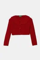 Dětský kardigan s příměsí vlny United Colors of Benetton červená barva, 106QG500N