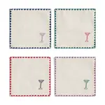 Sada koktejlových ubrousků &k amsterdam Napkin Cocktail Zigzag 4-pack