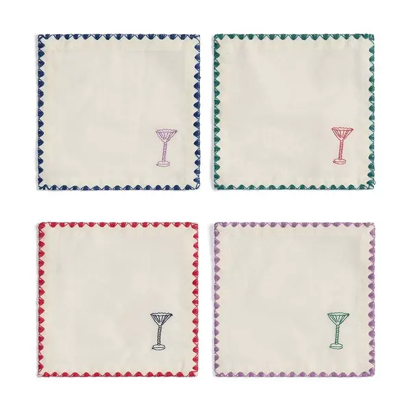 Sada koktejlových ubrousků &k amsterdam Napkin Cocktail Zigzag 4-pack