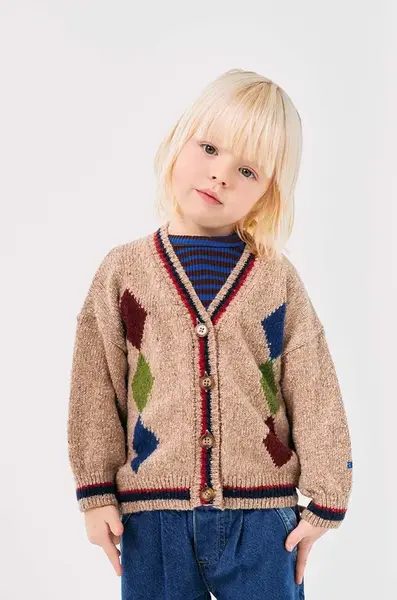 Dětský kardigan s příměsí vlny Bobo Choses Diamonds