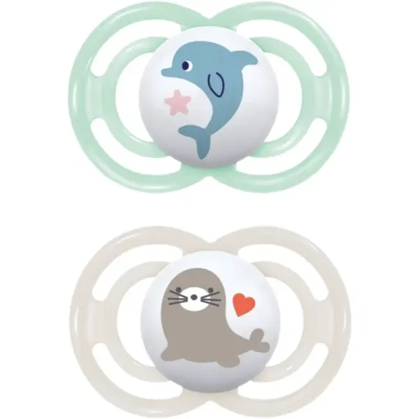 MAM Perfect 6+ months dudlík Mint/ Grey 2 ks