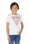 Dětské bavlněné tričko Guess bílá barva, s potiskem, L73I55 K8HM0