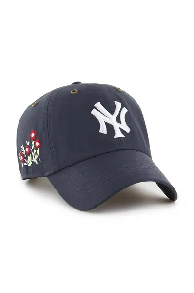 Bavlněná baseballová čepice 47 brand MLB New York Yankees tmavomodrá barva, s aplikací, B-PTLSD17GWS-VN