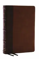NKJV, Large Print Thinline Reference Bible, Blue Letter, Maclaren Series, Leathersoft, Brown, Comfort Print - Thomas Nelson