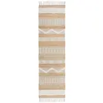 RUČNĚ TKANÝ KOBEREC, 230/60 cm, krémová, přírodní barvy