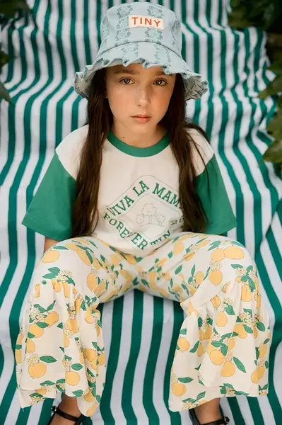 Dětské kalhoty Tinycottons ORANGES PANT