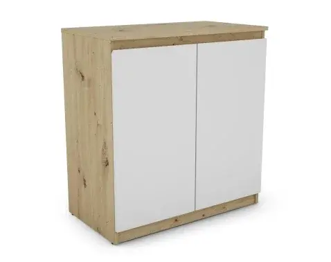 Skříňka 2-dveřová Carlos, dub artisan/bílá, 75 cm