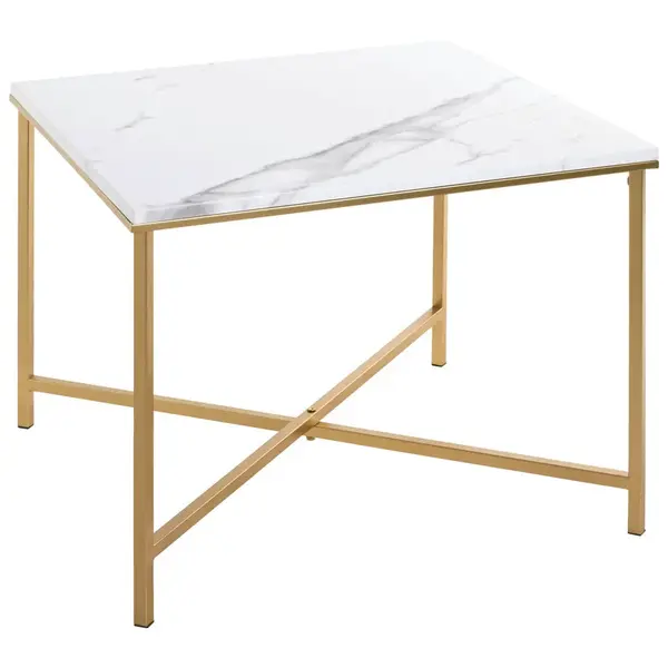 ODKLÁDACÍ STOLEK, bílá, barvy zlata