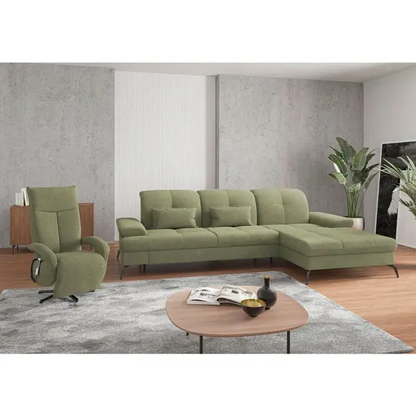 Sit & More ROHOVÁ SEDAČKA, textil, světle zelená