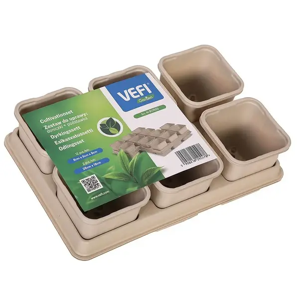 Dvojitá sada kvetináčov 8 cm so stojanmi