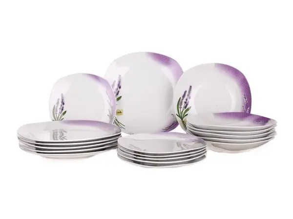 Sada jídelní BANQUET Lavender - rozbaleno - JEN 4x dezertní talíř a 5x mělký talíř