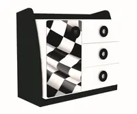 Dětská komoda racer - bílá/černá