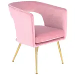 MID.YOU ŽIDLE S PODRUČKAMI, samet, růžová