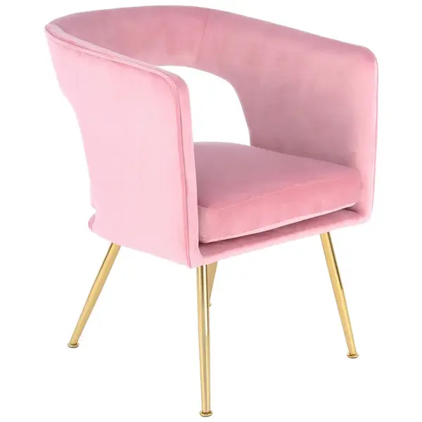 MID.YOU ŽIDLE S PODRUČKAMI, samet, růžová