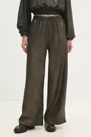 Kalhoty Answear.LAB dámské, zlatá barva, jednoduché, high waist