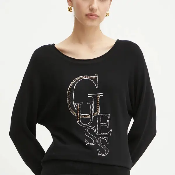 Svetr Guess SELENA dámský, černá barva, lehký, W4BR01 Z2NQ2
