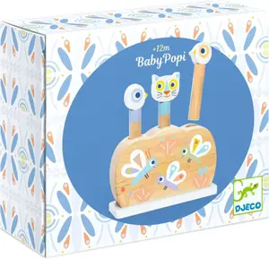 Dřevěná hračka vyskakovací duhová zvířátka