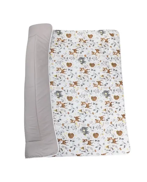 Bomimi HRACIA deka 120x120, bavlna, obojstranná LESNÉ ZVIERATKÁ, BÉŽOVÁ