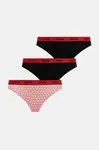 HUGO tanga dámské bavlněné s elastanem TRIPLET THONG DESIGN 3-pack