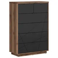KOMODA, černá, barvy dubu, 90/130,5/42,5 cm