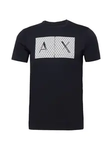 ARMANI EXCHANGE Tričko  tmavomodrá / biela