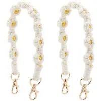 Polyester Woven Flower Wrist Strap Lanyard