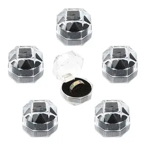 20Pcs Transparent Plastic Ring Boxes