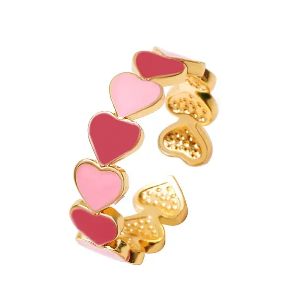 Alloy Enamel Open Cuff Rings for Women