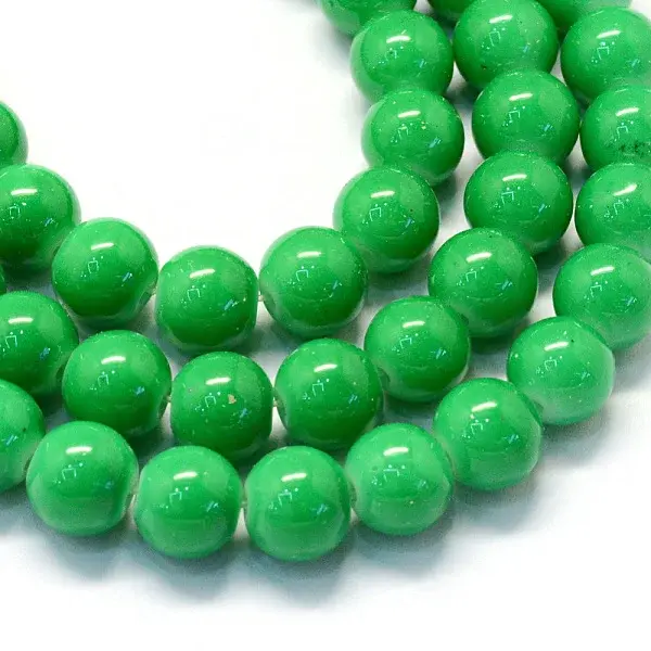 Baking Paint Glass Round Bead Strands